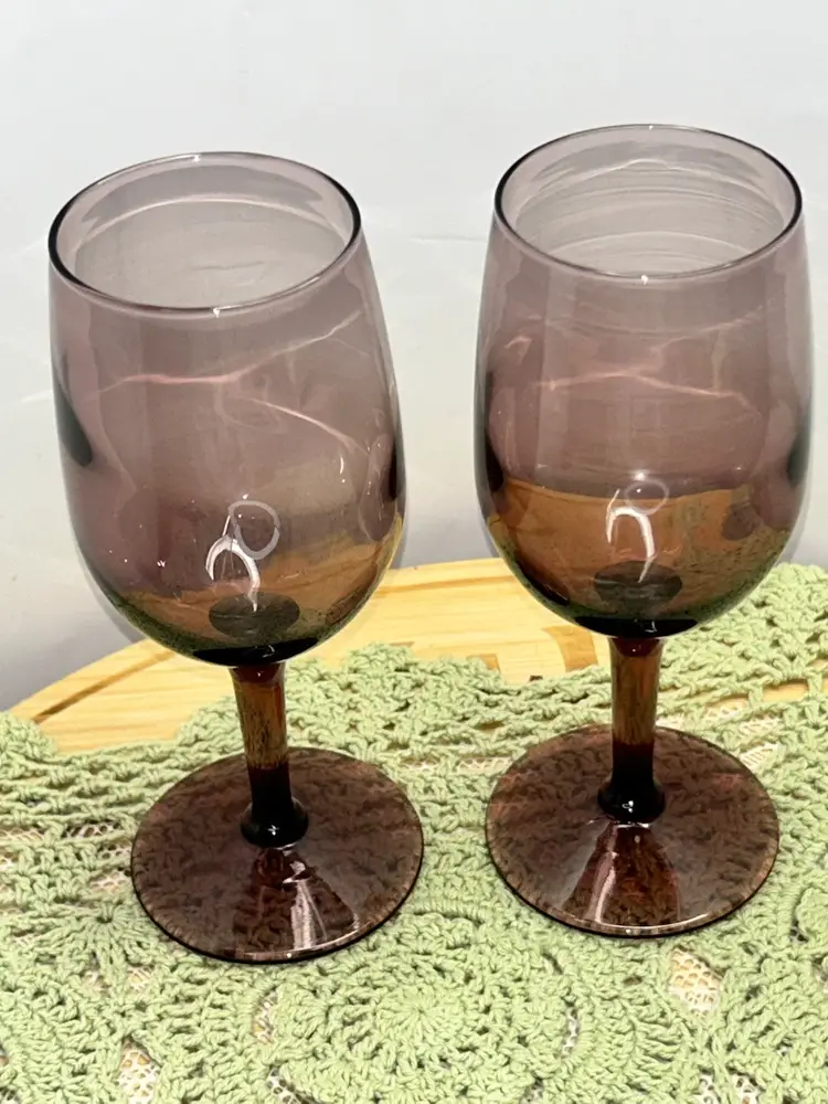 Vintage Libbey Brandywine (Purple) Wine Glasses-Set of Two