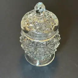 Vintage Avon Crystal Facets Glass Jar
