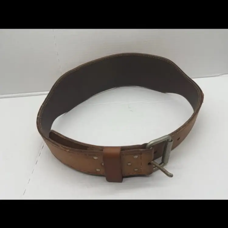 Bucheimer Leather Weight Lifting Belt Sz 38 Large Heavy Duty Support Gear VTG