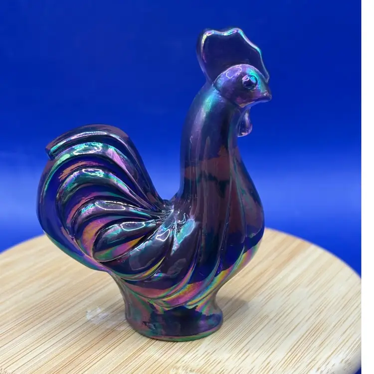 Fenton Amethyst Iridescent Carnival Glass Rooster
