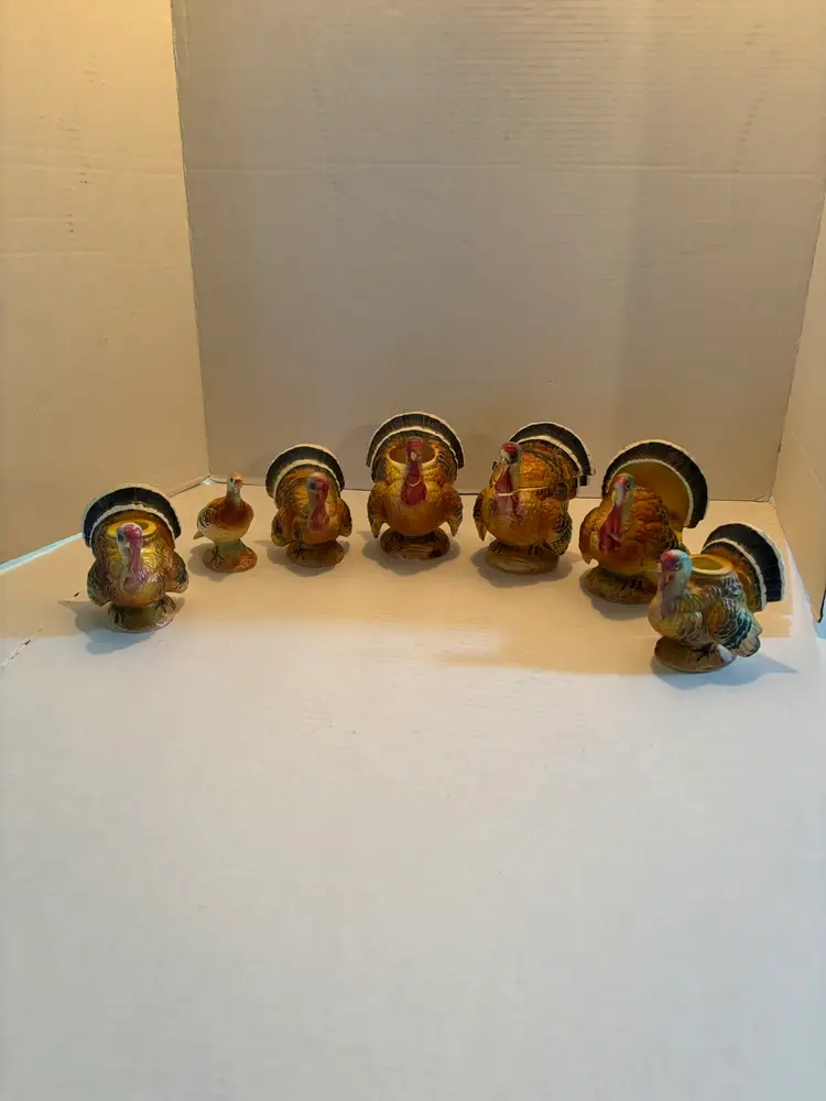 Vintage Napcoware Turkey Shape Service Set Porcelain S&P Shaker,C&S Set, Napkin