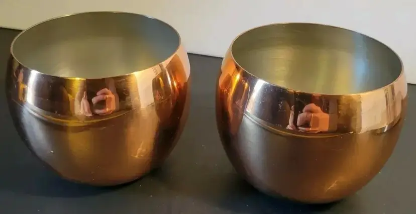 Coppercraft Guild Set of 2 Roly Poly Pot Cups Vintage