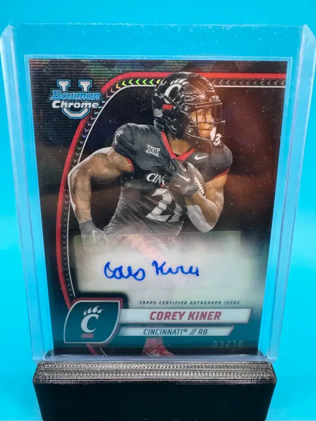 Corey Kiner Bowman Chrome U Sapphire Black Refractor Auto /10 San Francisco 49ers