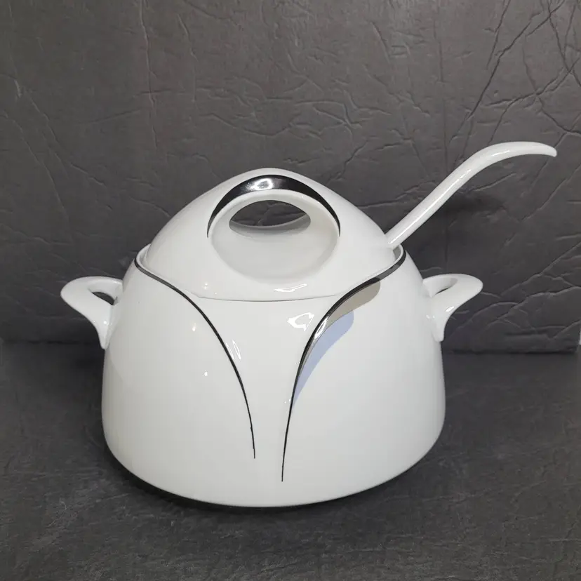 Tureen Set with Matching Ladle Vintage MCM by Chodziez made in Poland