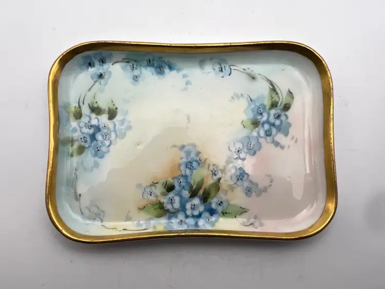 VTG ADK Limoges France Hand Painted Porcelain Trinket Dish Trays
