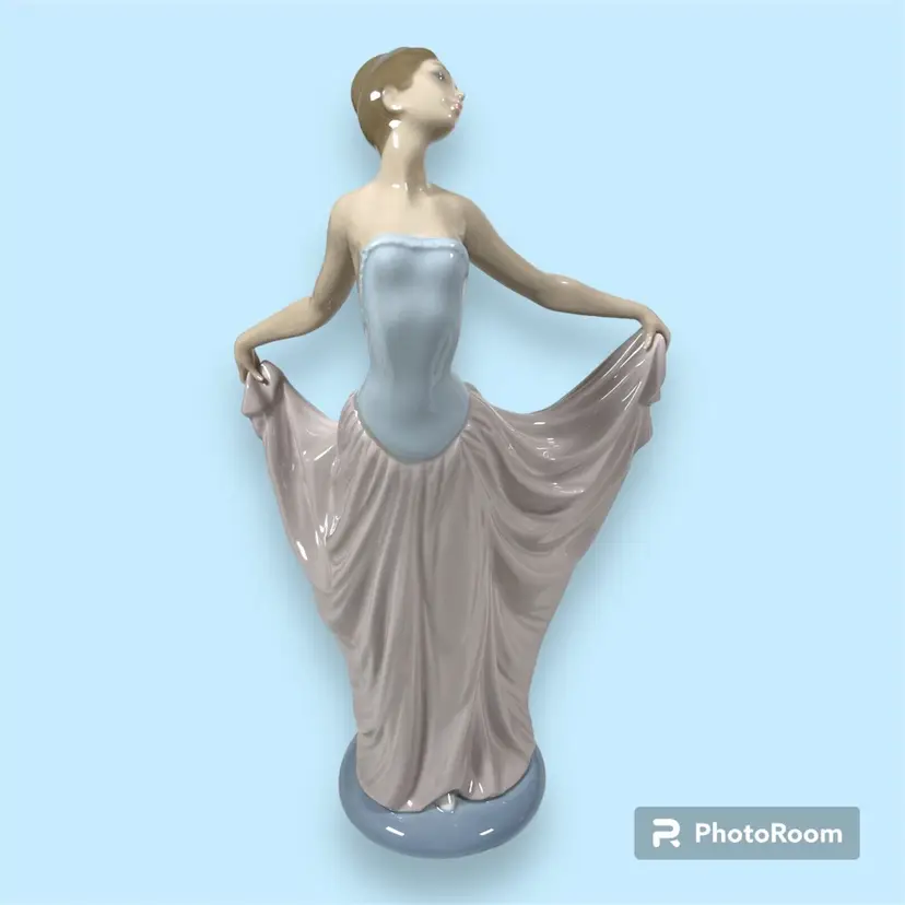 Llardo The Dancer Ballerina Figurine Tall Retired 5050 Blue Pink Ballet READ