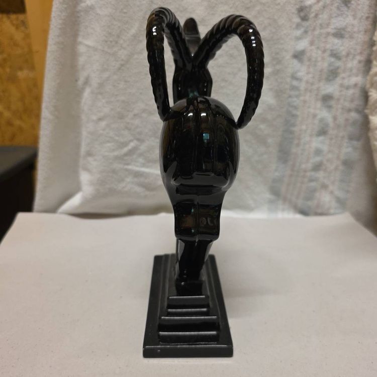 Vintage Fitz And Floyd Black Antelope Bookend Statue