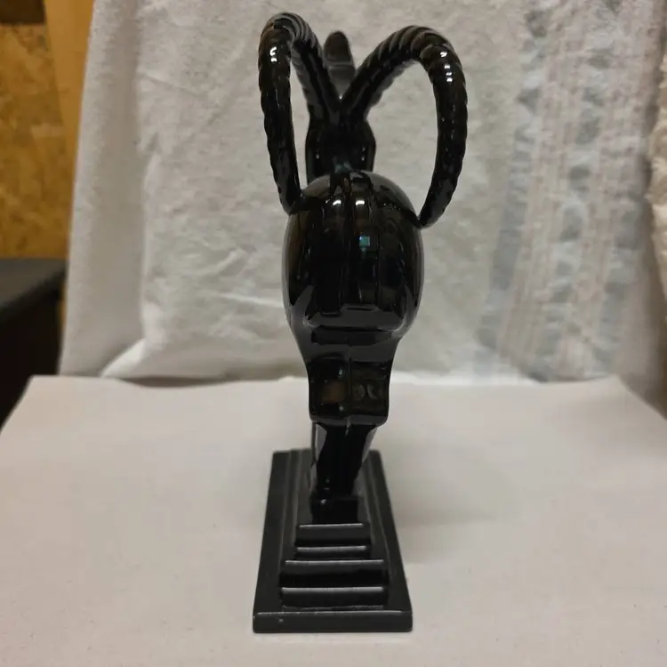 Vintage Fitz And Floyd Black Antelope Bookend Statue