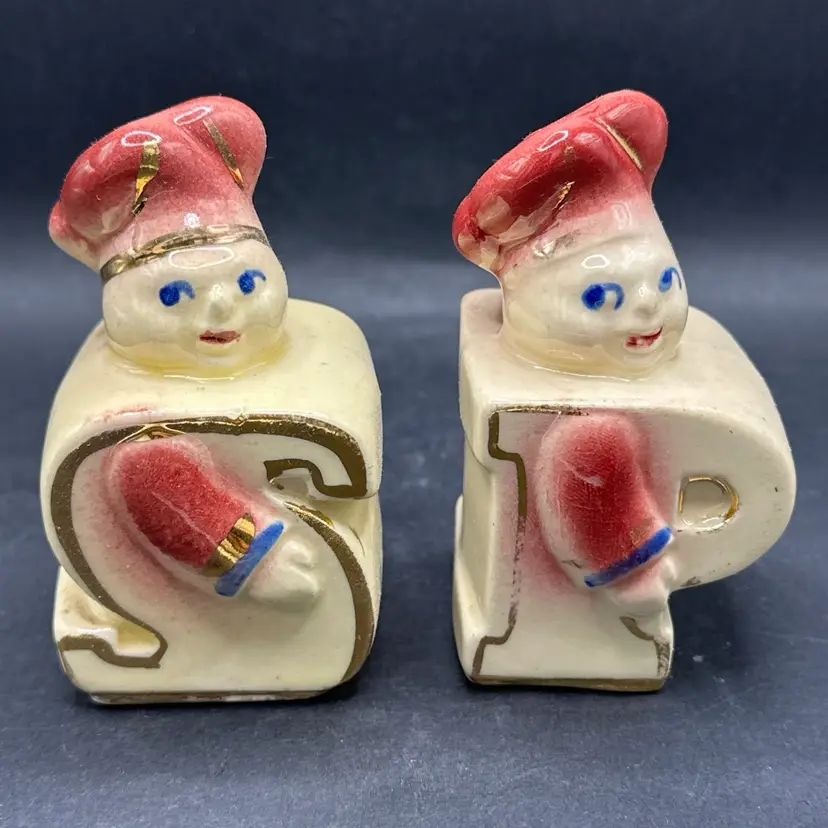 Vintage Shawnee Chef Salt and Pepper Shakers 3.5 Inches Tall No Stoppers