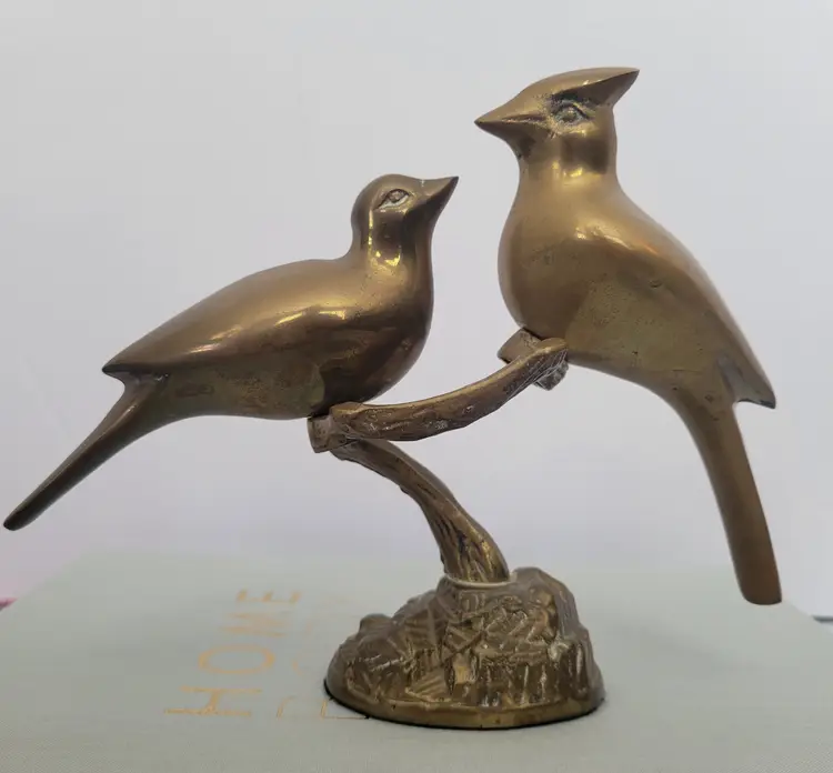 Vintage Brass Love Birds - Cardinals