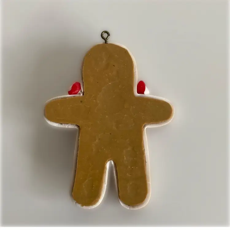 1990’s Handmade Gingerbread Man Christmas Ornament with FIMO