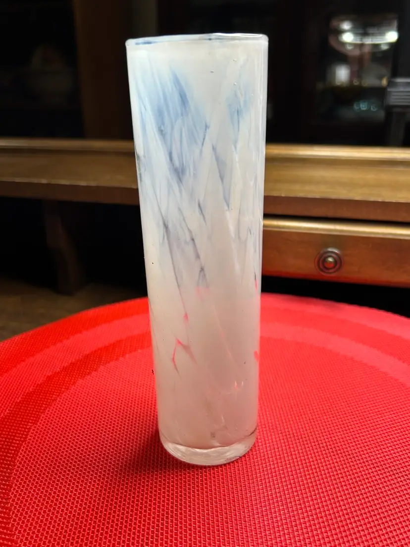 Vintage Reverse Glazed Cylinder Vase