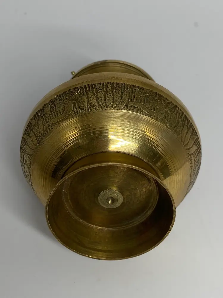 Brass Gangajal Kalash or Lota, an Indian Pooja Accessory to Store Holy Water at Religious Rituals
