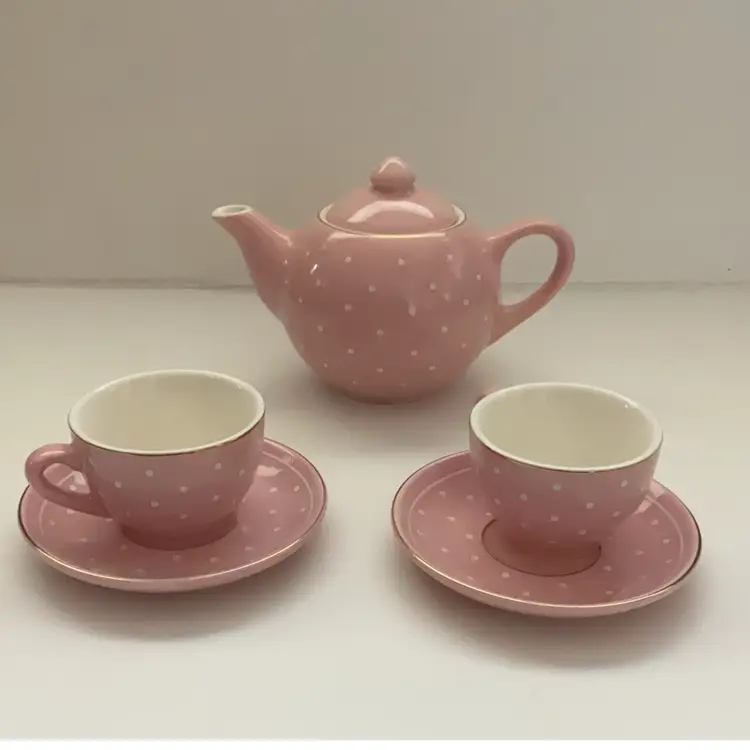 FAO Schwartz Pink w White Polka Dots Children’s Tea Set