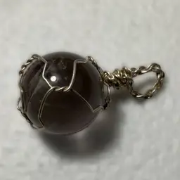 #11 Sterling Silver .925 Wire Wrapped Crystal Ball 1” X .5”