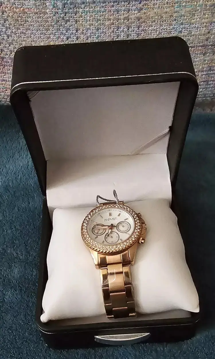 Women's August Steiner Swiss Quartz Rose-tone Diamond SS Bracelet Watch