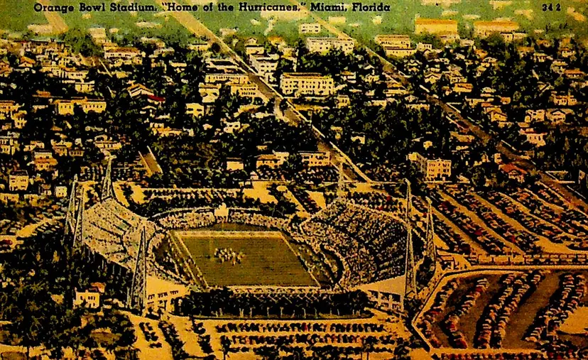 Orange Bowl Stadium Miami Florida Hurricanes Postcard