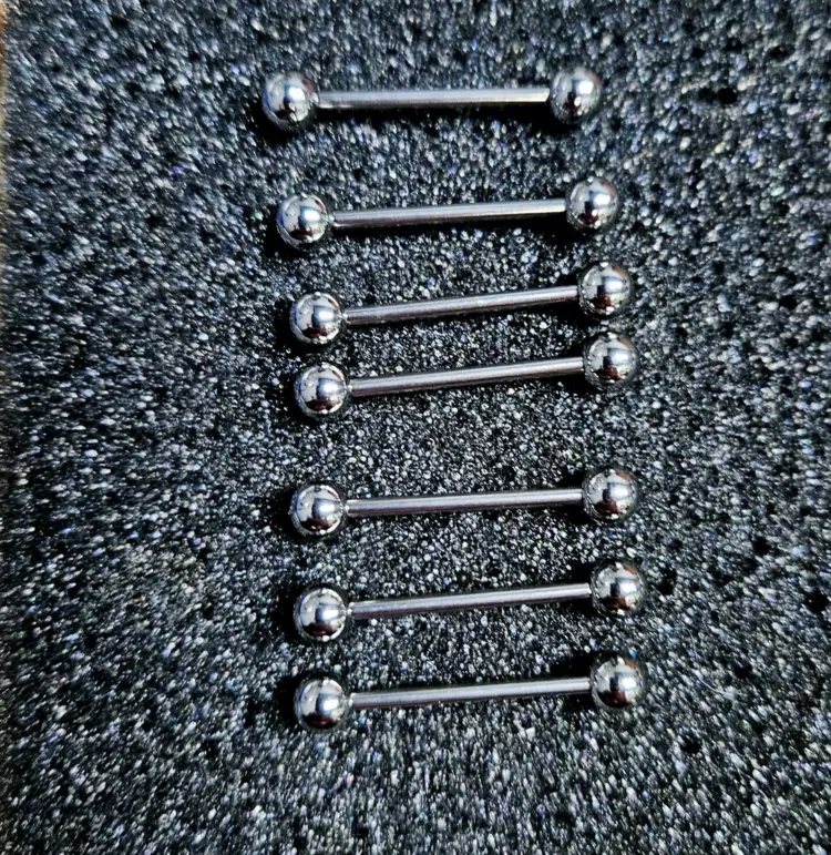 7 Surgical Steel Barbell 14GA Length 3/4" Tongue or Nipple Ring Body Jewelry