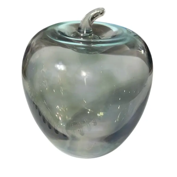 Very Rare Tiffany & Co Limited Edition Handblown Smokey Green/Gray Glass Apple