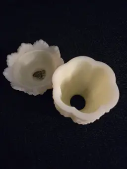 Vintage Fenton Satin Custard Glass Hobnail Fairy Lamp