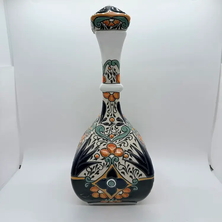 Dulce Amargura Tequila Bottle Decanter Empty Collectible Ceramic Talavera Mexico