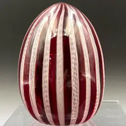 Italian Red And White Striped Paper Weight