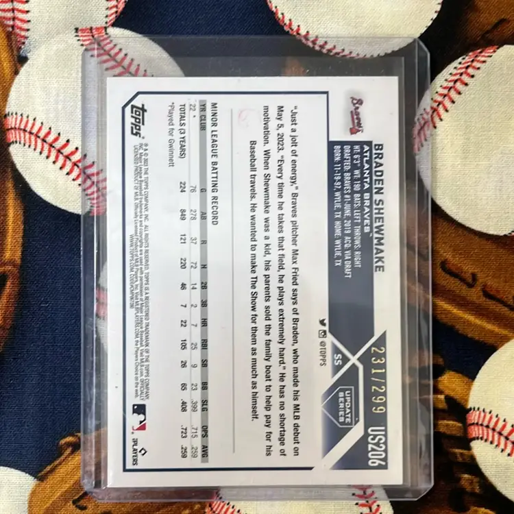 2023 Topps Update Braden Shewmake 206 Orange /299