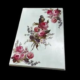 11 Vintage Up Cycled Wood, Floral Farmhouse, Boho, Bird Riser, Spring Decor