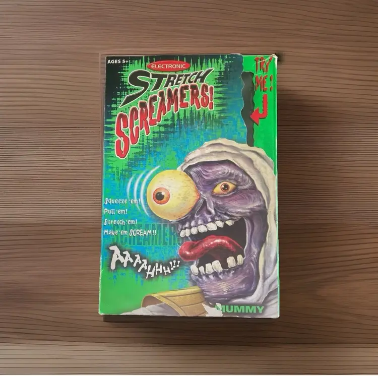 RARE VINTAGE QUEST TOYS ELECTRONIC STRETCH SCREAMERS THE MUMMY MONSTER FROM 90’S