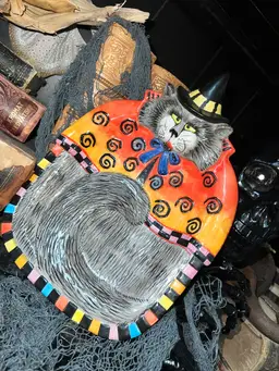 Halloween Blow Out Sale! Fitz And Floyd Kitty Witches Haloween Cat Platter Catch All Tray