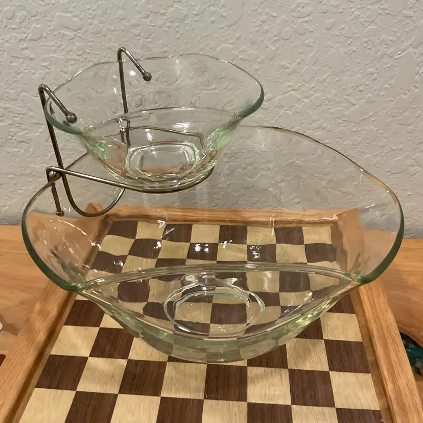 Vintage Glass Chip & Dip Bowl (in Box)