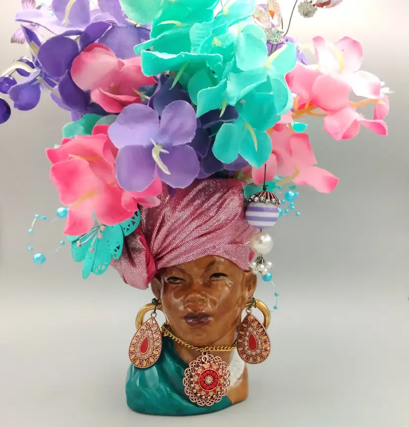 Africian-American Lady Head Vase