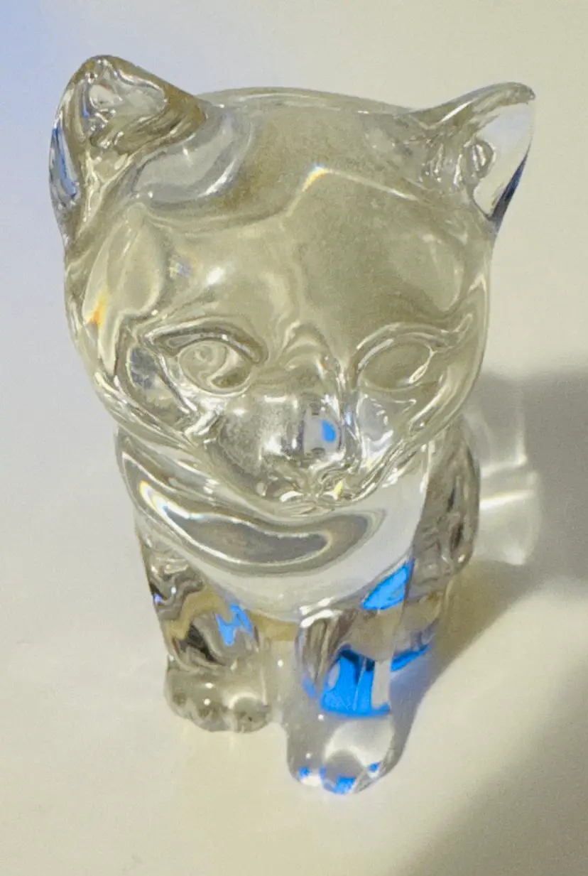Beautiful Crystal Cat Paperweight - Made By Princess House - Germany