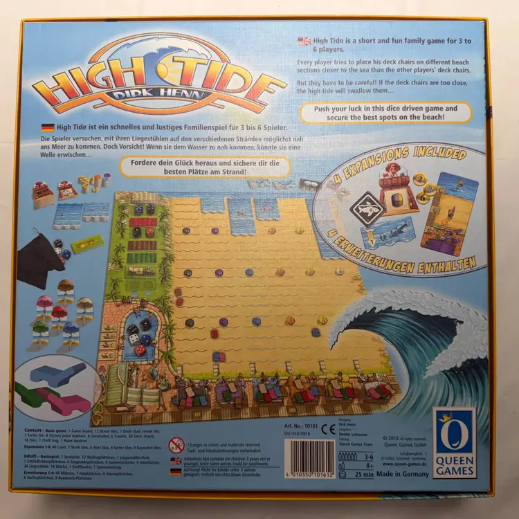 High tide board game Queen Games 3 to 6 players - played once
