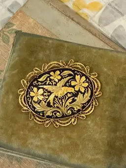 Damascene Bird Brooch