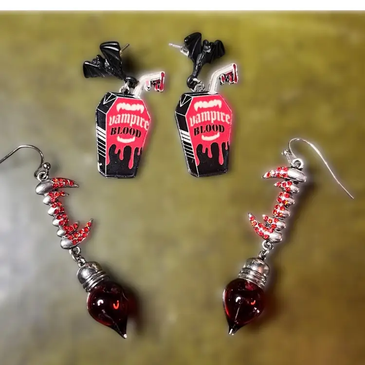 2 Pair Halloween Earrings- Both For Pierced Ears
