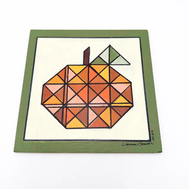 Pumpkin Quilt Square Magnet Large 6