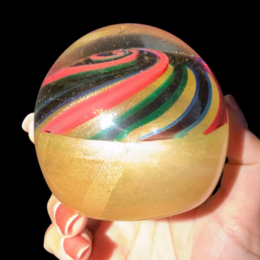 Barovier e Toso Rare Foglio D’Oro Swirl Large Paperweight