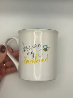 Ceramic Coffee Mug ‘You Are My Sunshine’ With Bumblebee 4”