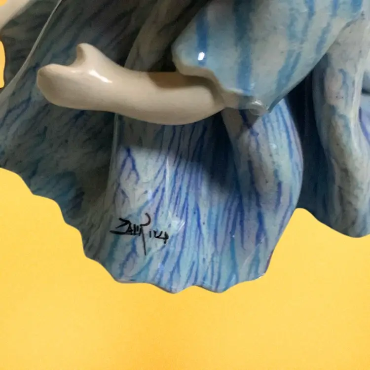 Lino Zampiva Italy Spaghetti Brown Hair Figure Doll Girl Porcelain Artist - Signed