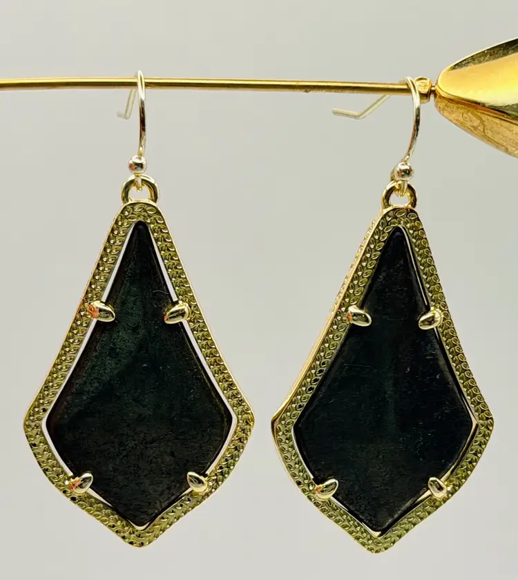 Preowned Kendra Scott Oxidized Metallic Stone Dangle Drop Earrings