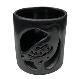 Handcrafted OOAK Ceramic Candle Holder Luminaria, Cut Out Crow/Raven, Numbered