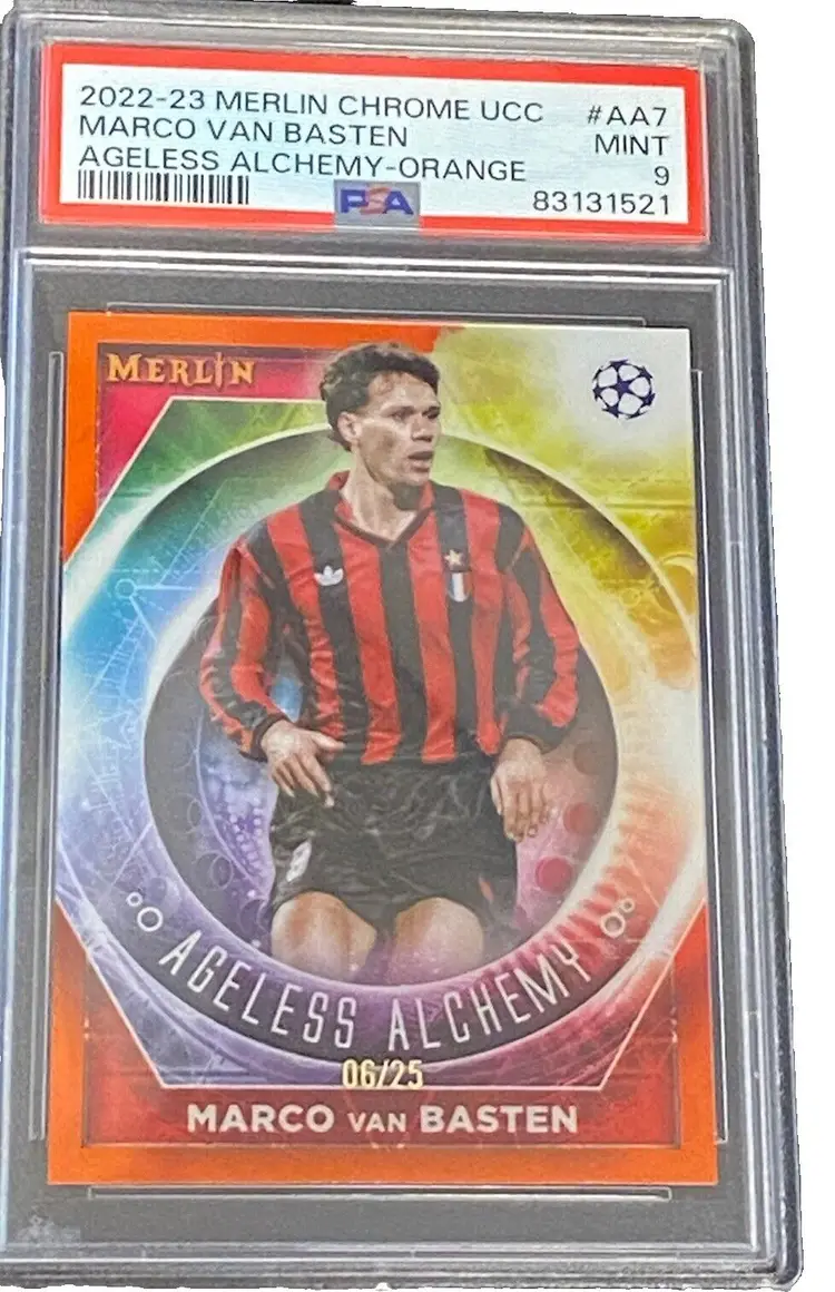 Marco Van Basten PSA 9 2022-23 Orange Ageless Alchemy AA7 Topps Merlin Chrome SP