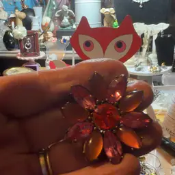 Brooch Pink And Orange