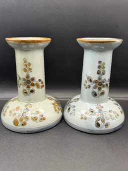Ken Edwards Mexican Folk Art Pottery Candleholders