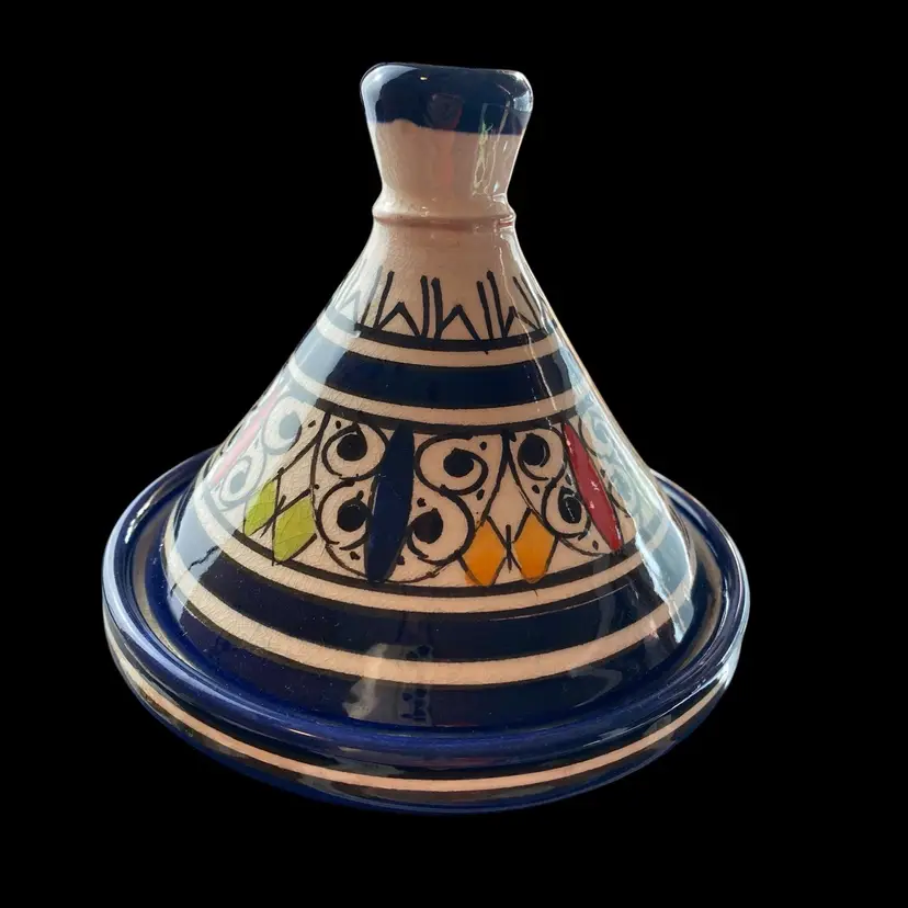 Handcraft moroccan tajine - Beautiful ceramic Tagine - Berber clay Tagine - antique tagine - ceramic tagine - vintage tajine - blue tagine