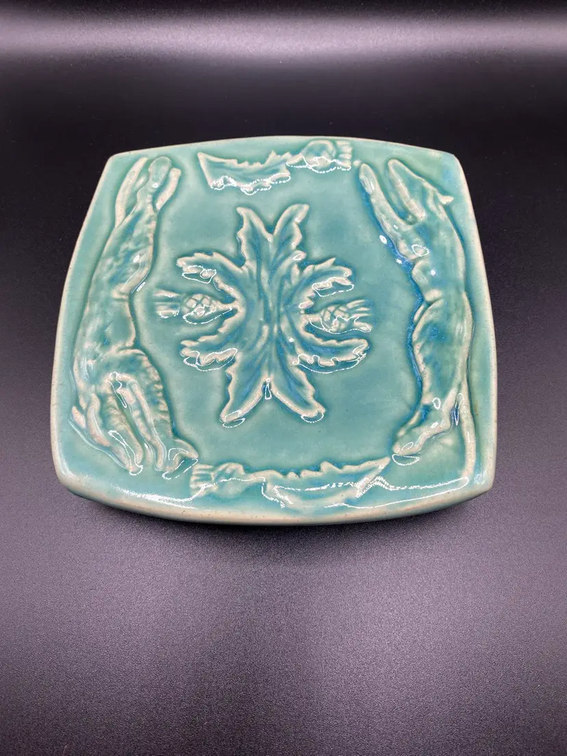 Art Deco Hand Made Pottery Tile/Trivet