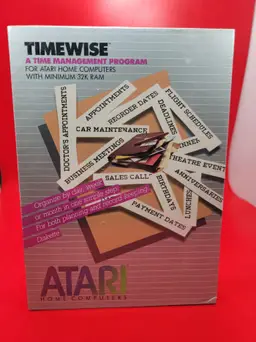 Vintage Atari 400/800 Timewise Time Management Program Computers 1982 New Seald