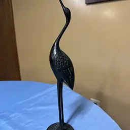 Crane Egret Bird Heron Bronze Sculpture 16” tall