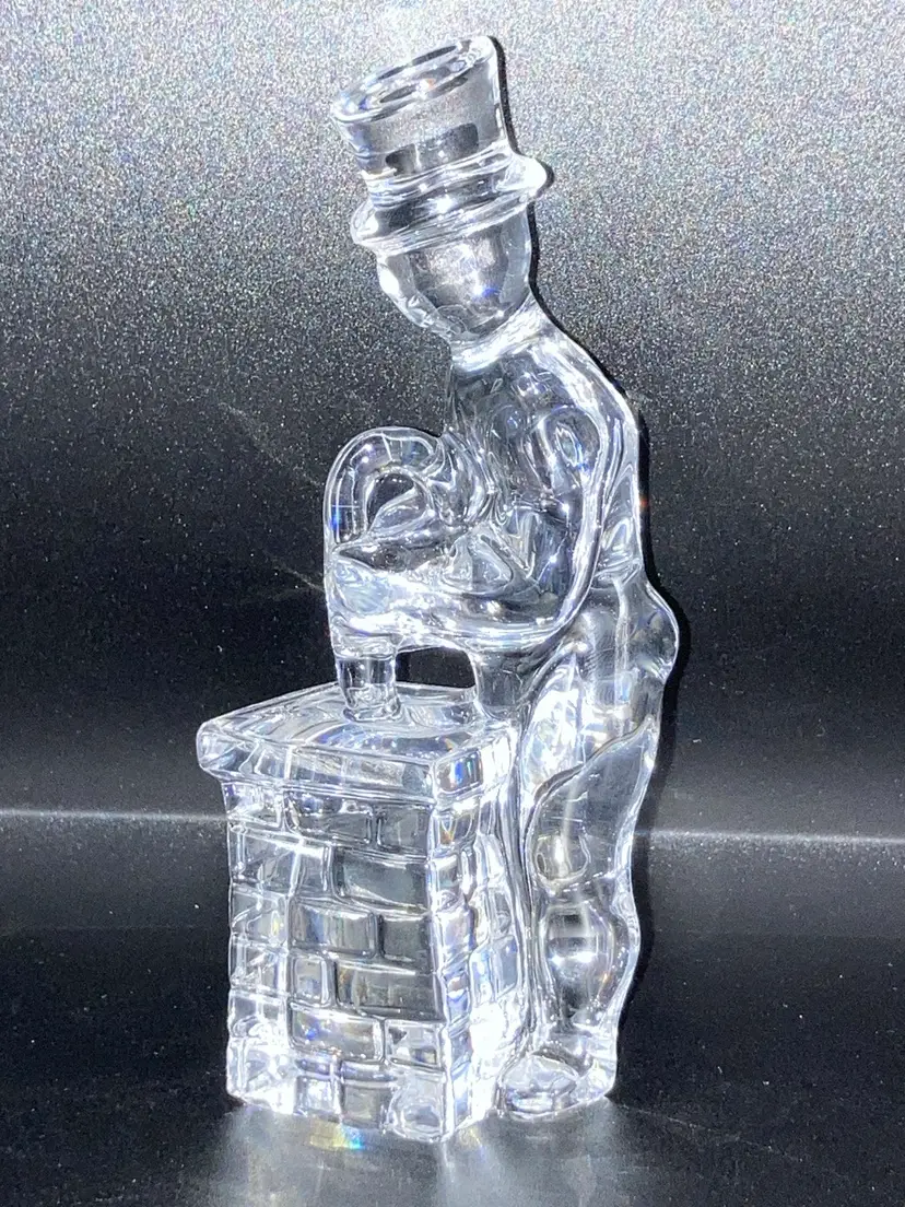 Orrefors Sweden Signed Chimney Sweep Paperweight 5 1/2” Tall 2 1/2” Wide.  No Condition Issues.